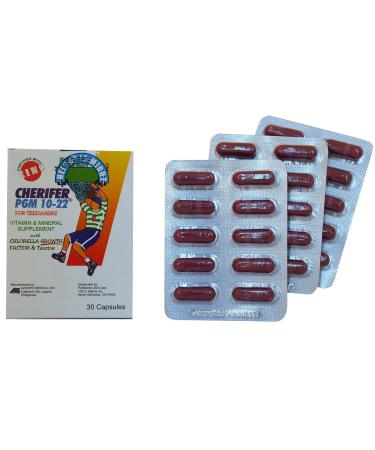 CHERIFER Capsule with Zinc Double Chlorella Growth Factor & Taurine PGM 10-22 (30 Capsules)