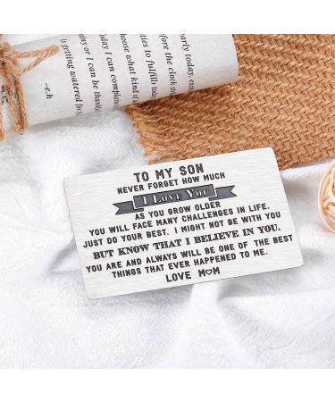 To My Son Wallet Card - Inspirational Gift for Teen Boys and Men - Buy Online on GoSupps.com
