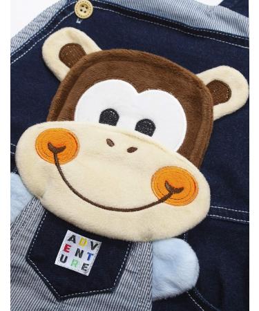 KIDSCOOL SPACE Baby Denim Overalls | 3D Cute Cartoon Jean Dungarees | 18-24 Months | Smilingmonkey Design - Buy Online on GoSupps.com