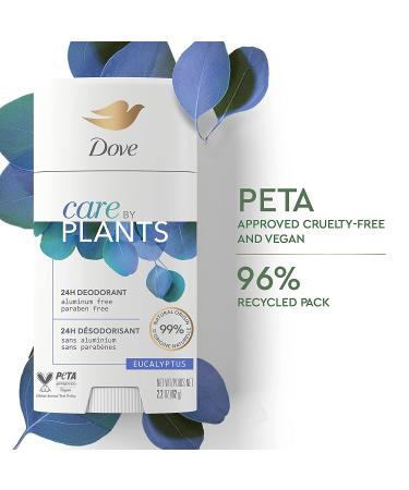 Dove Care by Plants Eucalyptus Deodorant Stick - 2.6 oz (Pack of 3) | Underarm Skin Care, 24-Hour Protection, Aluminum-Free - Buy Online on GoSupps.com