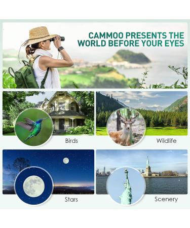 CAMMOO 24mm Large Eyepiece Monocular Telescope - 1250 High Power for Bird Watching, Wildlife, Stars - IPX7 Waterproof, Smartphone Adapter - Green - Buy Online on GoSupps.com