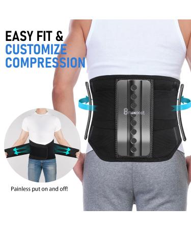 Back Brace for Lower Back Pain Relief | Lumbar Support Belt for Herniated Disc & Sciatica | Adjustable Breathable Design | Fits Waist 37-48 - Buy Online on GoSupps.com