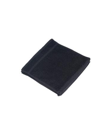 Linteum Textile 12 Piece Face Towel Set  12x12 Inch  100% Soft Cotton 16 Single Ring Spun Washcloths Absorbent Durable Face Towel (Black)