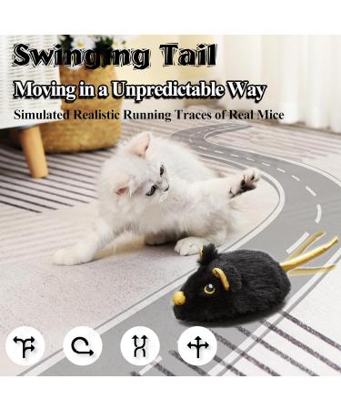 Vealind Interactive Electric Cat Toy - Feather Tail Play Mouse with USB (Black) | Engaging Fun for Cats - Buy Online on GoSupps.com
