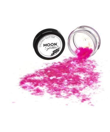 Moon Glitter Iridescent Pink Chunky Glitter - 3g - Cosmetic Festival Makeup for Face, Body, Nails, Hair, Lips - Buy Online on GoSupps.com