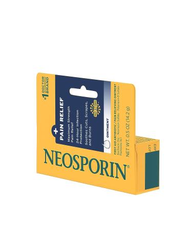 Neosporin Maximum-Strength Pain Relief Ointment 0.5 oz - Antibiotic & Analgesic - 24-Hour Protection - Buy Online on GoSupps.com