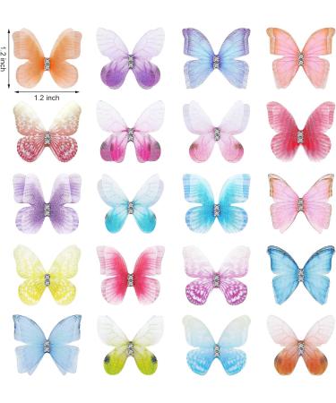 80-Piece Colorful Organza Butterfly Appliques for DIY Craft Projects and Wedding Decor - Charming Style - Buy Online on GoSupps.com