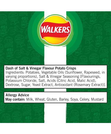 Walkers Less Salt Dash of Salt & Vinegar 6pk Green - Buy Online on GoSupps.com