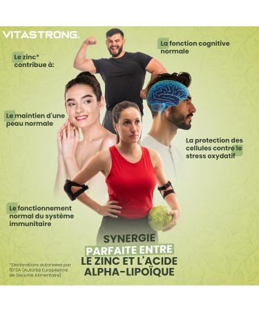 Acide Alpha-Lipo que avec Oxyde de Zinc 650mg Formule Optimis e d Alpha Lipoic Acide Type R & S Acide R Alpha Lipoique ALA et Zinc Complement Alimentaire 100% Vegan 120 G lules Qualit Vitastrong - Buy Online on GoSupps.com