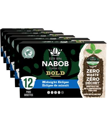Nabob Bold Midnight Eclipse Coffee 100% Compostable Pods 117g (6 Boxes of 12 Pods)