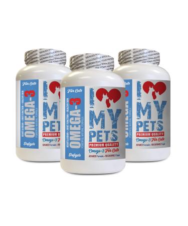 I LOVE MY PETS LLC Omega-3 cat - Omega 3 Fatty ACIDS for Cats - Best Health Option - Premium - cat Omega 3 Supplement - 540 Softgels (3 Bottles)