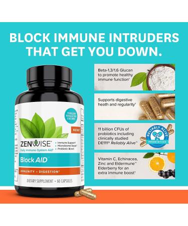 Zenwise Health BlockAID Immunity + Digestion 60 Capsules - Boost Your Health - Buy Online on GoSupps.com