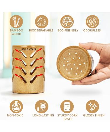 Buy Belle Vous 2 Pack Bamboo Toothbrush Holder - Eco-Friendly Drainage Cup for Travel & Bathroom - Sustainable Storage for Razors Toothpaste & Toothbrushes - Buy Online on GoSupps.com