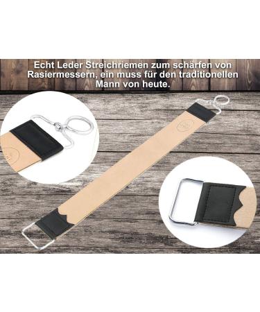Premium Men's Razor Set - Wooden Handle Cold Gold Blade Solingen Quality with Leather Pouch - Buy Online on GoSupps.com