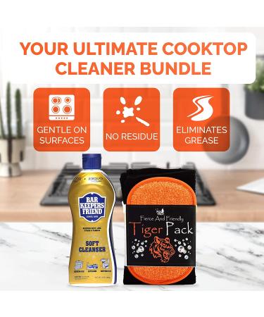 Bar Keepers Friend Soft Cleanser 13oz Cookware Cleaner Bundle with Microfiber Towel & Sponge - Bleach-Free Pot and Pan Cleaning Solution - Buy Online on GoSupps.com