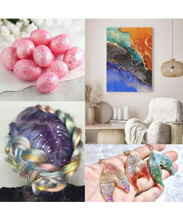  Aslanka Aslanka Holographic Glitter Powder - 140g - Bright Pink - Rainbow Multicolored Glitter Powder - Manicure Epoxy Resin Eyeshadow Face DIY Crafts - Buy Online on GoSupps.com