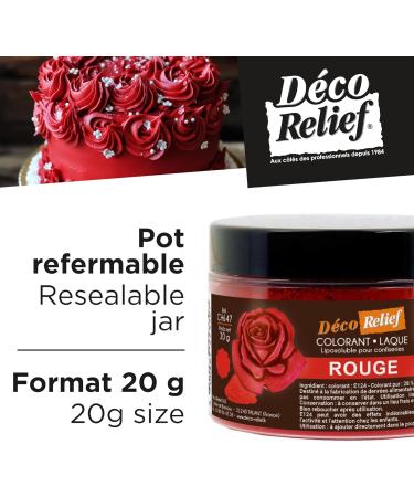D co Relief - Colorant Alimentaire Rouge 20 g - Colorant Liposoluble en Poudre - Ingr dient Cuisine & P tisserie - Pour Cr mes au Beurre Chocolat P tes d Amande Ganaches - CH647 Rouge 50 g (Lot de 1) - Buy Online on GoSupps.com