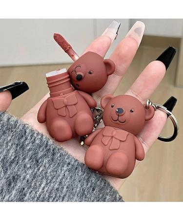 3Pcs Keychain Bear Lipsticks - Cute 2 in 1 Matte Velvet Lipgloss Set for Long-Lasting Moisturizing Lip Color - Waterproof Beauty Makeup with Keychain - (01+02+06) - Buy Online on GoSupps.com