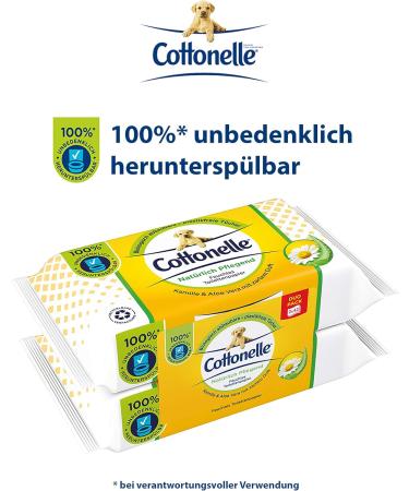 Buy Cottonelle Moist Toilet Paper - Nourishing Chamomile & Aloe Vera Biodegradable Plastic-Free Duo Pack (6x84 Wipes) | International Shipping Available - Buy Online on GoSupps.com