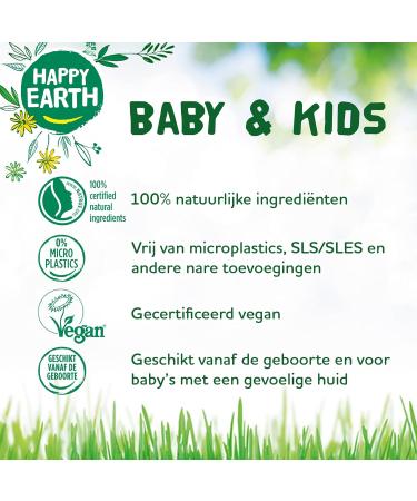 Happy Earth Baby&Kids Washing Gel Shower gel children For the bath 100 Natural Ingredients & Vegan Soapfree 300 ML - Buy Online on GoSupps.com
