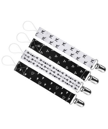 4-Pack Cotton Pacifier Chains for Newborns | Baby Bib Triangle Sucker Strap for Boys & Girls - Buy Online on GoSupps.com