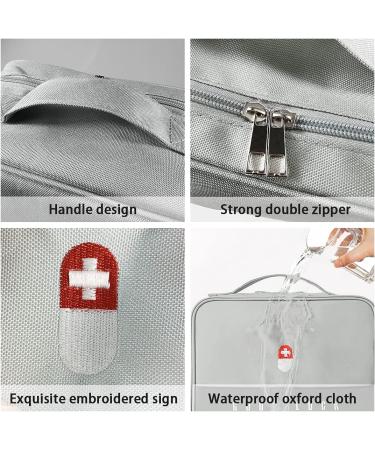 Large Capacity Waterproof Medication Bag - Portable Medical Storage for Home Office & Travel (2-Pack Gray) - Buy Online on GoSupps.com