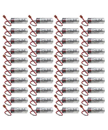 40 Pack ER6VCT ER6V/3.6V PLC Battery for Robot OTC 2000mAh with Small Brown Plug