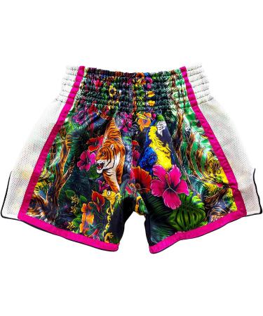 Jungle Muay Thai Shorts | Unisex Boxing Trunks | 30 Regular | Jungle Print - Buy Online on GoSupps.com