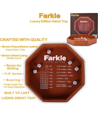 RNK Gaming Farkle Luxury Edition Brown PU Leather Dice Tray - Premium Gaming Accessory - Buy Online on GoSupps.com