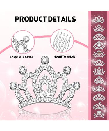 Geosar Mini Tiara Crown Comb - 24 Pcs Rhinestone Hair Clips for Girls' Birthday Party - Buy Online on GoSupps.com
