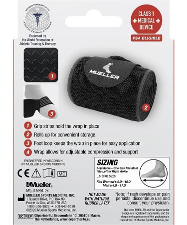 Mueller Easy Grip Adjustable Ankle Wrap for Foot & Heel Protection - Unisex, One Size - Buy Online on GoSupps.com