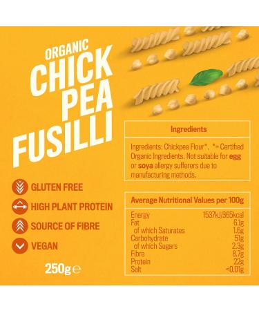 Profusion Organic Chickpea Fusilli 250g - Gluten-Free Pasta (Pack of 1) - Buy Online on GoSupps.com
