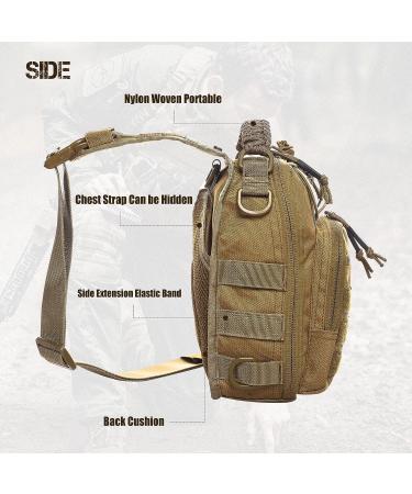ANTARCTICA Tactical Sling Bag Pack Military Rover Shoulder Bag Molle Assault Range Bag 1050D Big Brown - 9.64x6x12.59 Inch - Buy Online on GoSupps.com