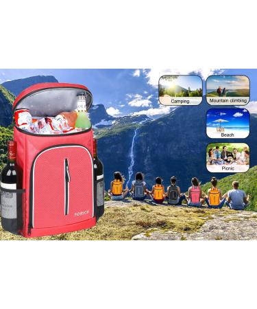 Forich Waterproof Soft Cooler Backpack - Insulated Leak Proof Portable Bag for Work, Travel, Beach, Camping - Watermelon Red - Buy Online on GoSupps.com