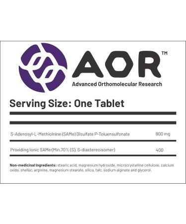 AOR - SAMe 400-60 Tablets - Supports a Balanced Mood 60 count (Pack of 1) - Buy Online on GoSupps.com