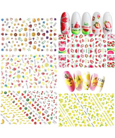 Nail Decoration Manicure Self-Adhesive 3D Fruits Nail Art Nail Stickers Nail Art Decals Supplies(15) (Multicolor 15) - Buy Online on GoSupps.com