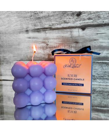 Extra Large Giant Strong Scented Aromatherapy Soy Wax Candle | Purple Lavender Bubble Candle for Relaxation & Home Decor - Buy Online on GoSupps.com