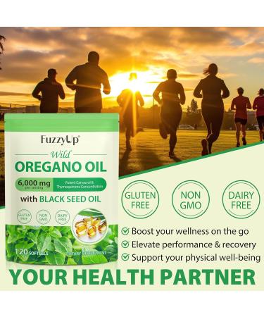  FuzzyUp FuzzyUp Oregano Oil 6000 mg with Black Seed Oil 200 mg 120 Softgels Maximum Strength 165 mg of carvacrocense - Buy Online on GoSupps.com