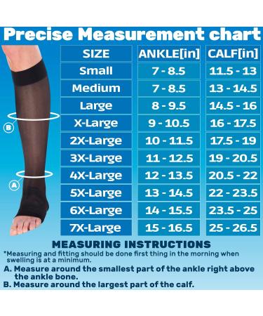 Absolute Support Transparent Compression Stockings for Women | 15-20mmHg Knee High Socks for Varicose Veins & Lymphedema | 5X Large Black - Buy Online on GoSupps.com