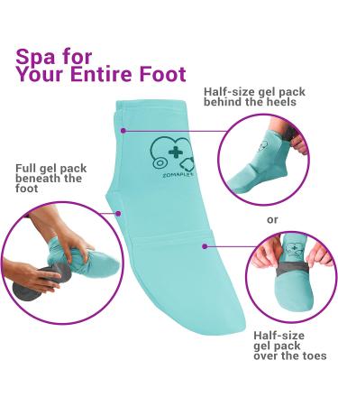 Cold Therapy Socks for Men and Women - Ice Pack Cooling Relief for Plantar Fasciitis, Neuropathy, Chemotherapy Recovery - Aqua Medium 7-11 - Buy Online on GoSupps.com