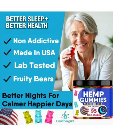 Hemp Gummies for Sleep Full Calm Relaxation Hempoil Infused Gummy Edibles-95 Fresh USA Bears - Buy Online on GoSupps.com
