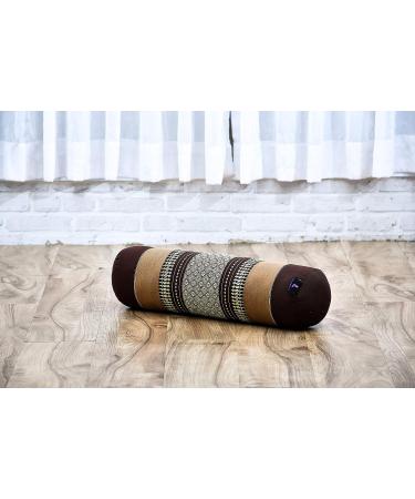 LEEWADEE Large Eco-Friendly Kapok Yoga Bolster for Meditation & Stretching - Brown - Buy Online on GoSupps.com