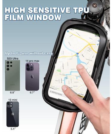 ROCKBROS Waterproof Bike Phone Front Frame Bag - Compatible with Phones Under 6.5 - Cycling Pouch and Holder Accessory - Buy Online on GoSupps.com