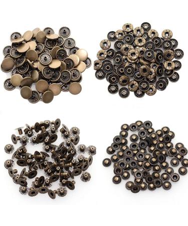 24 Sets Heavy Duty Leather Snap Fasteners Kit - BetterJonny 17mm Metal Snap Buttons Press Studs with Setter Tools for Clothes, Bracelets, Jackets, and Jeans - Antique Brass - Buy Online on GoSupps.com