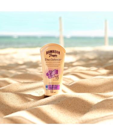 HAWAIIAN TROPIC - Duo Defence Sun Protection Lotion with SPF 15 | 180 ml - Buy Online on GoSupps.com