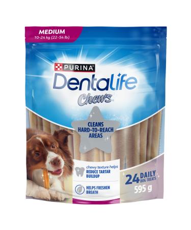 DentaLife Chews Dog Treats for Medium Breed Dogs - 595 g Pouch (1 Pack) 595 g (Pack of 1)
