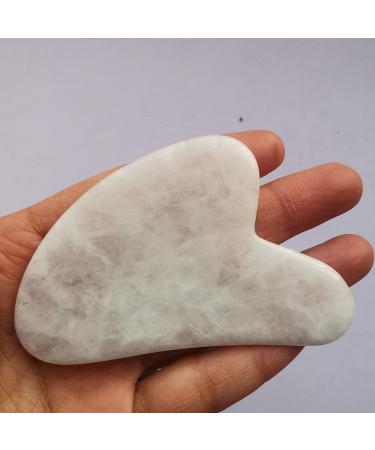 Lovionus89 Crystal Jade Gua Sha Stone Board | Cockroach Massage Tools for Spa Acupuncture & Trigger Point Therapy - White Jade - Buy Online on GoSupps.com