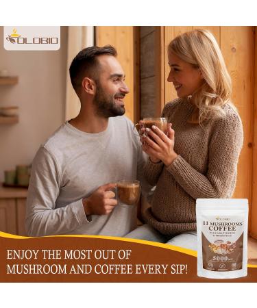 Mushroom Coffee 11 Organic Mushrooms Plus Adaptogens & Probiotics with Lion's Mane Chaga Reishi Cordyceps Complex Instant Coffee for Focus Energy Gut Digestion Immunity - 5.3oz - Buy Online on GoSupps.com