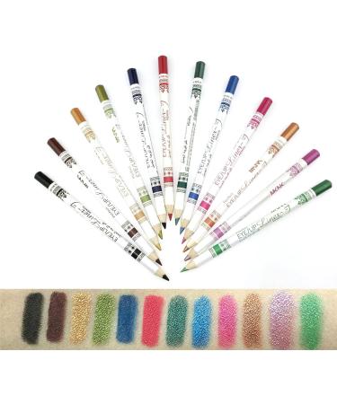 Waterproof 12 PCS Ultra Bright Colors Durable Eyeliner Eyebrow Eyeshadow Lip Liner Pencil Pen Cosmetic Makeup Set Kit Tools - Buy Online on GoSupps.com