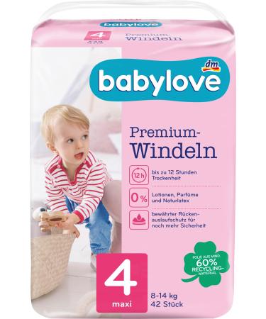 Babylove wet wipes and co (pack of 4 premium diapers size 4) Pack of 4 premium diapers size 4